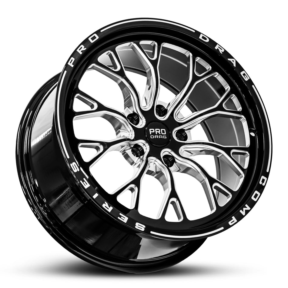 PRO DRAG COMP SERIES 15X8.5 4X114.3 20 GLOSS BLACK BRUSHED MILLED