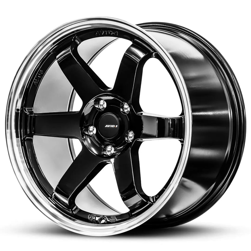 AVID AV-06 17X8 adjustable 25 GLOSS BLACK POLISHED LIP