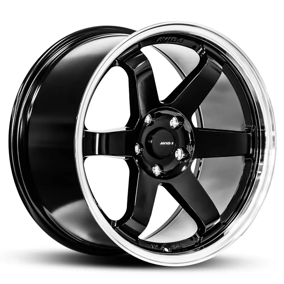AVID AV-06 17X8 adjustable 25 GLOSS BLACK POLISHED LIP