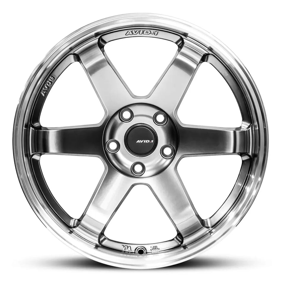 AVID AV-06 17X8 5X114.3 40 HYPER BLACK POLISHED LIP
