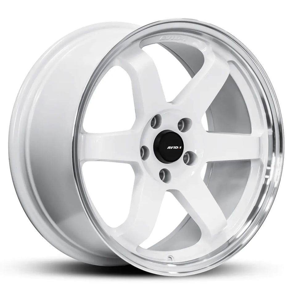 AVID AV-06 17X8 5X114.3 40 WHITE POLISHED LIP