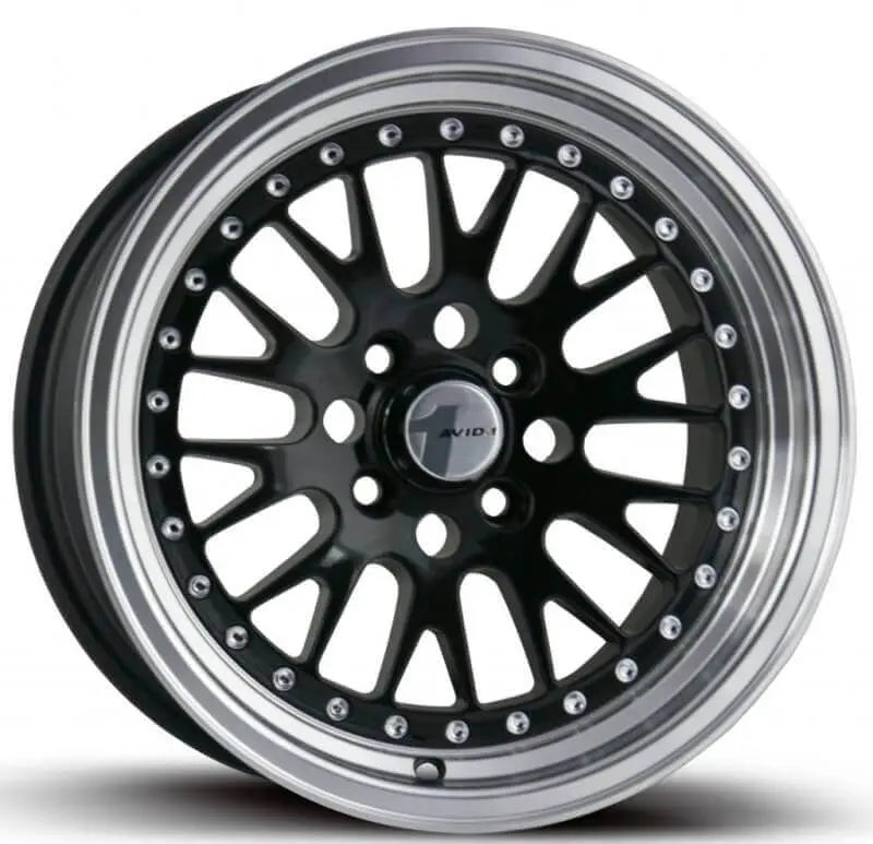 AVID AV-12 16X8 4X100/114.3 15 GLOSS BLACK MACHINED LIP