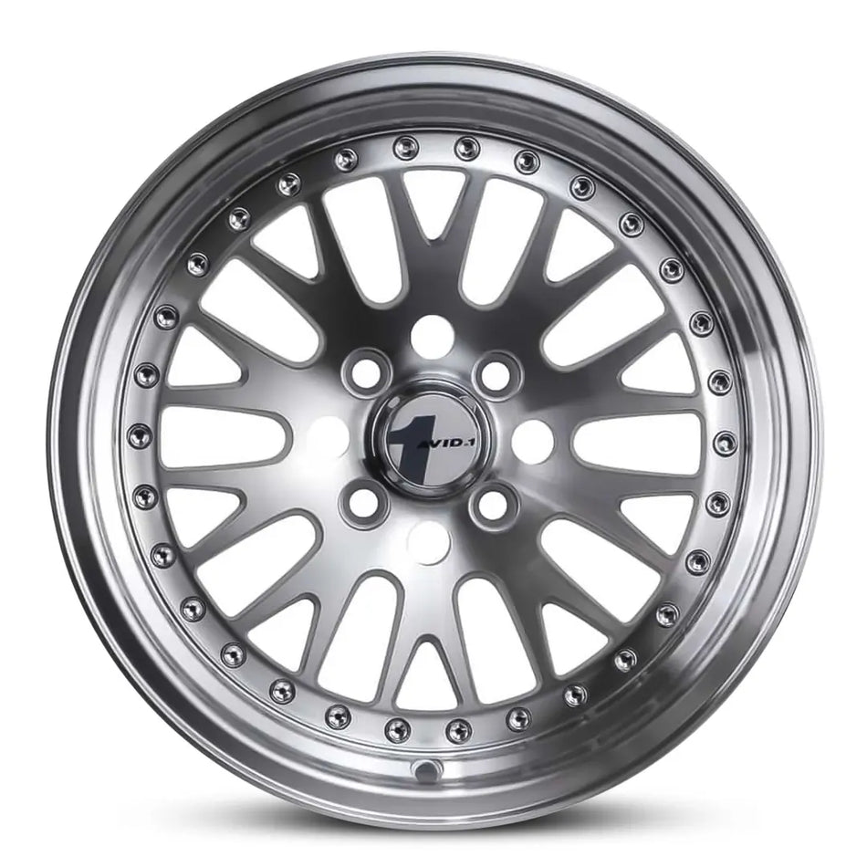 AVID AV-12 15X8 4X100 25 GLOSS SILVER MACHINED FACE MACHINED LIP