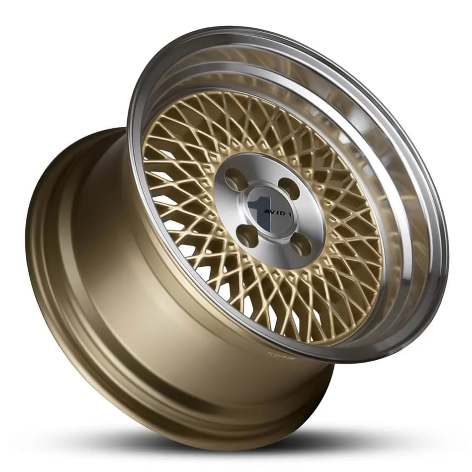 AVID AV-18 15X8 4X100 25 GLOSS GOLD MACHINED LIP