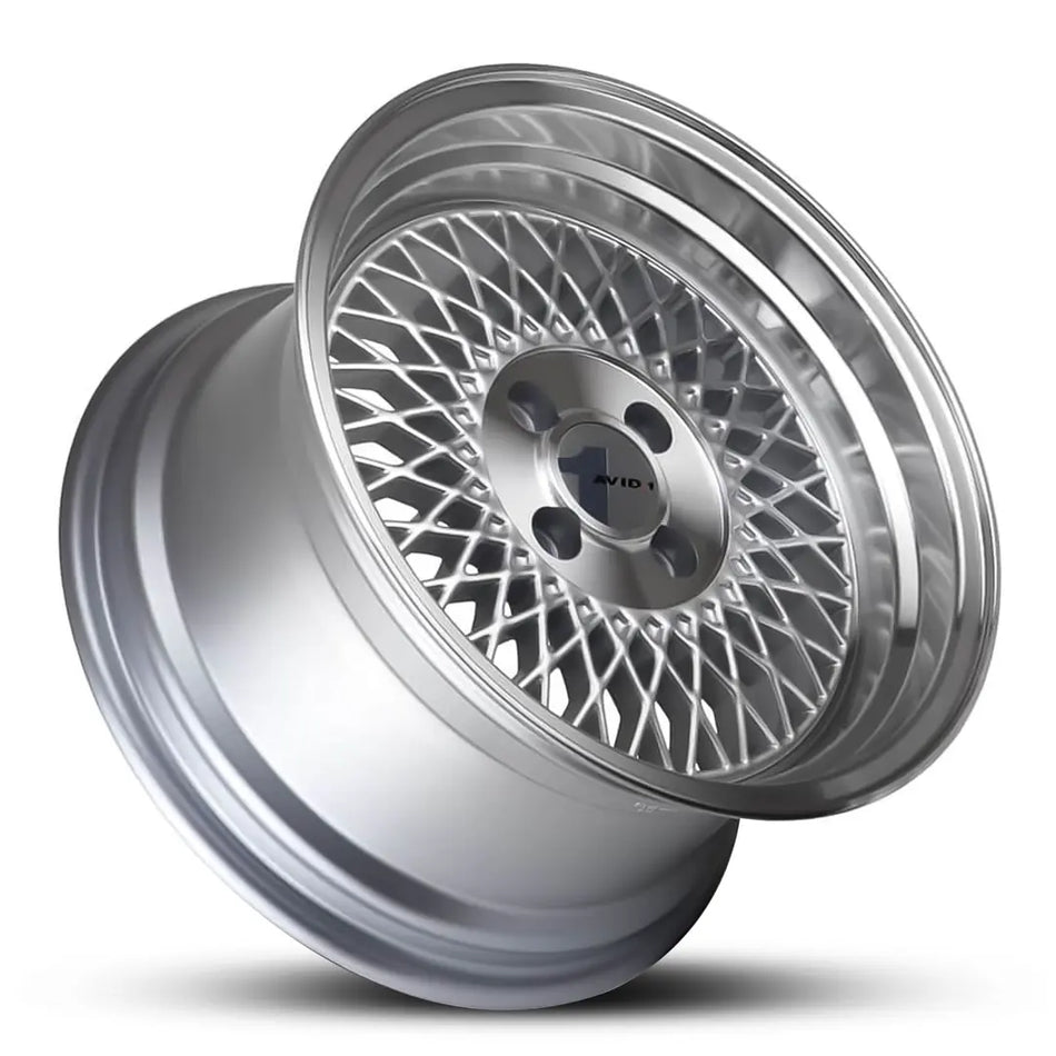 AVID AV-18 15X8 4X100 25 GLOSS SILVER MACHINED LIP