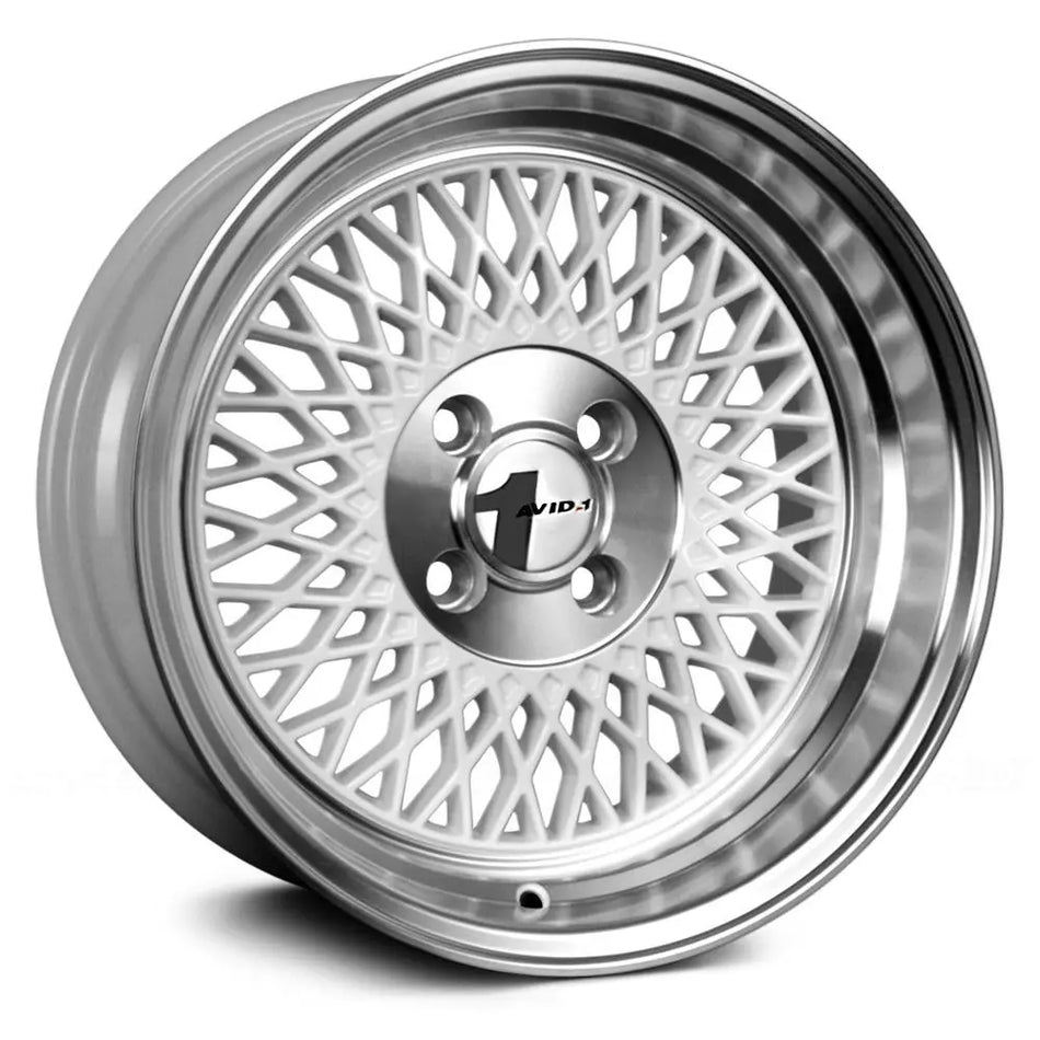 AVID AV-18 15X8 4X100 25 WHITE MACHINED LIP
