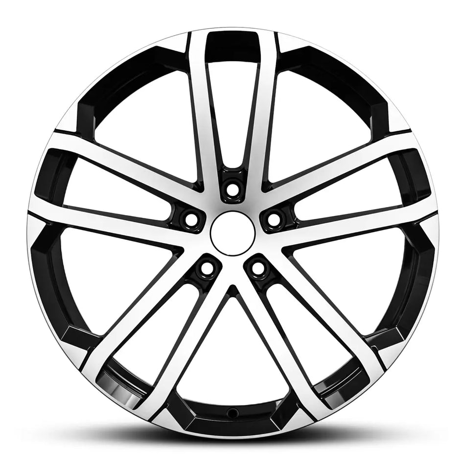 EURO SPEC REPLICA 870 19X8 5X112 45 BLACK MACHINED FACE