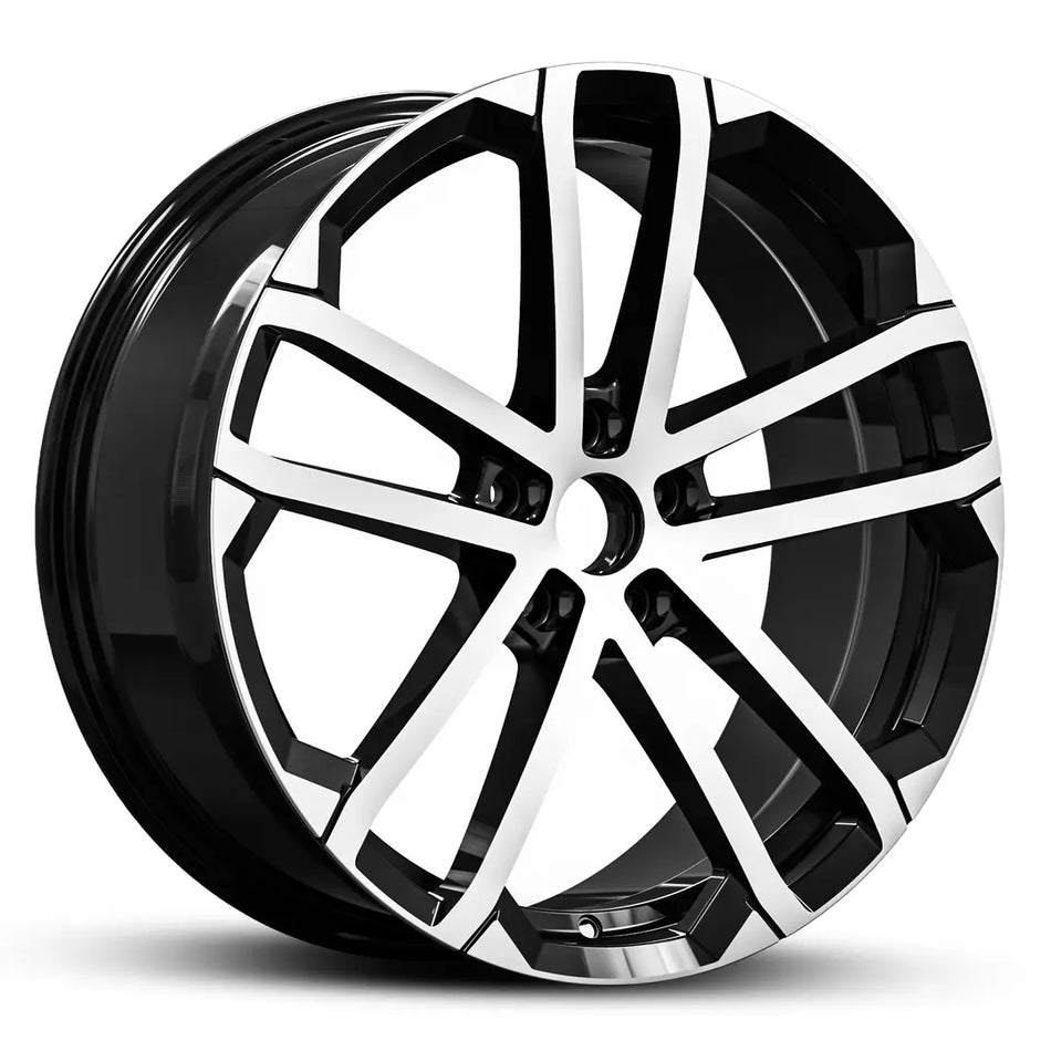 EURO SPEC REPLICA 870 19X8 5X112 45 BLACK MACHINED FACE