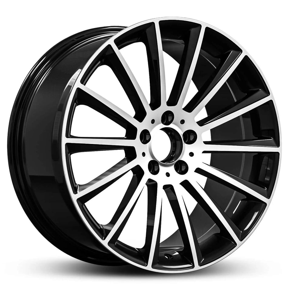 EURO SPEC REPLICA FAN 466 19X8.0 5X112 40 BLACK MACHINED FACE