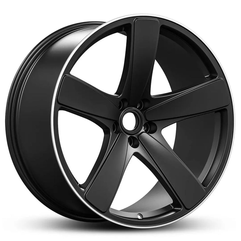 EURO SPEC REPLICA MACANN 252 21X9.0 5X112 26 SATIN BLACK MACHINED LIP