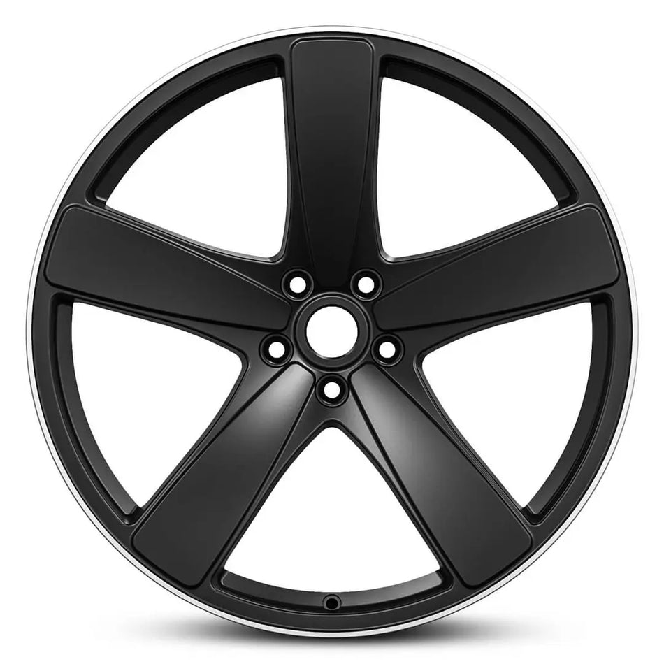 EURO SPEC REPLICA MACANN 252 21X9.0 5X112 26 SATIN BLACK MACHINED LIP
