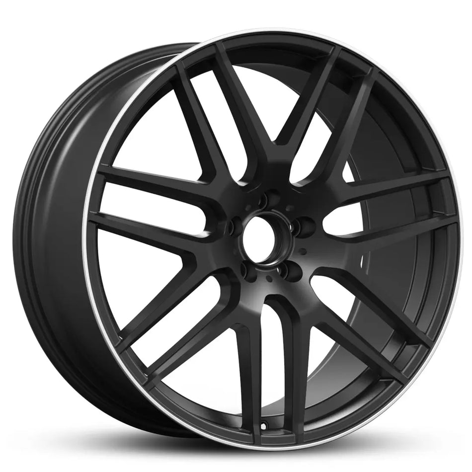EURO SPEC REPLICA MERC MESH 467 22X10 5X112 50 SATIN BLACK MACHINED LIP