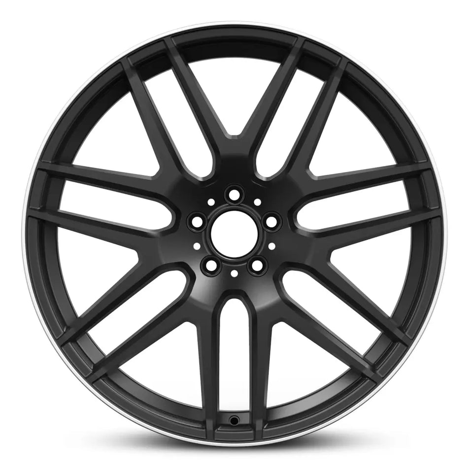 EURO SPEC REPLICA MERC MESH 467 22X10 5X112 50 SATIN BLACK MACHINED LIP
