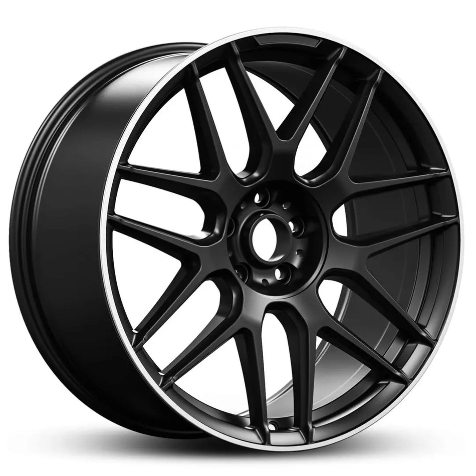 EURO SPEC REPLICA MERK 468 19X9.0 5X112 45 SATIN BLACK MACHINED LIP