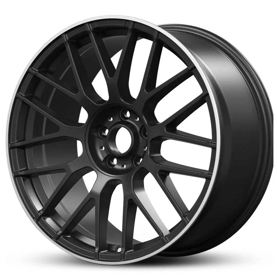 EURO SPEC REPLICA MESH 851 20X8.5 5X112 38 SATIN BLACK MACHINED LIP
