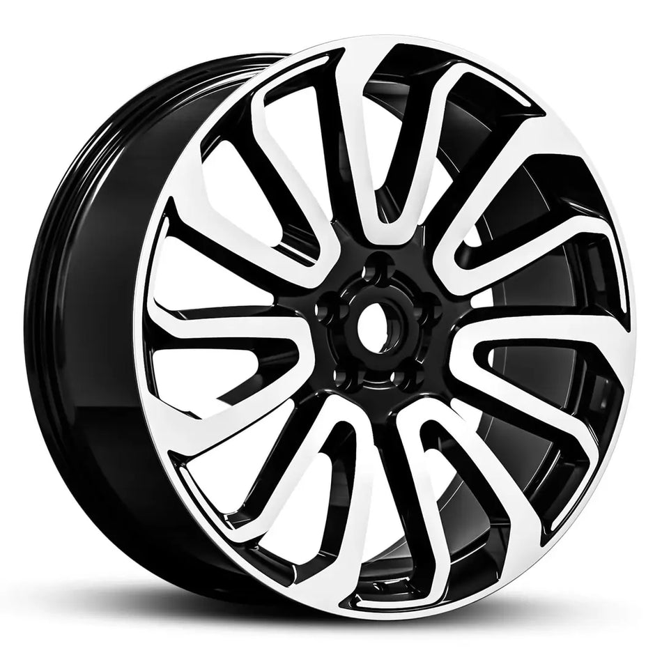 EURO SPEC REPLICA TWISTED 842 22X9.5 5X120 49 GLOSS BLACK MACHINED FACE