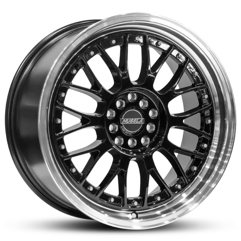 HUSSLA 021 17X7 adjustable 20 GLOSS BLACK MACHINED LIP