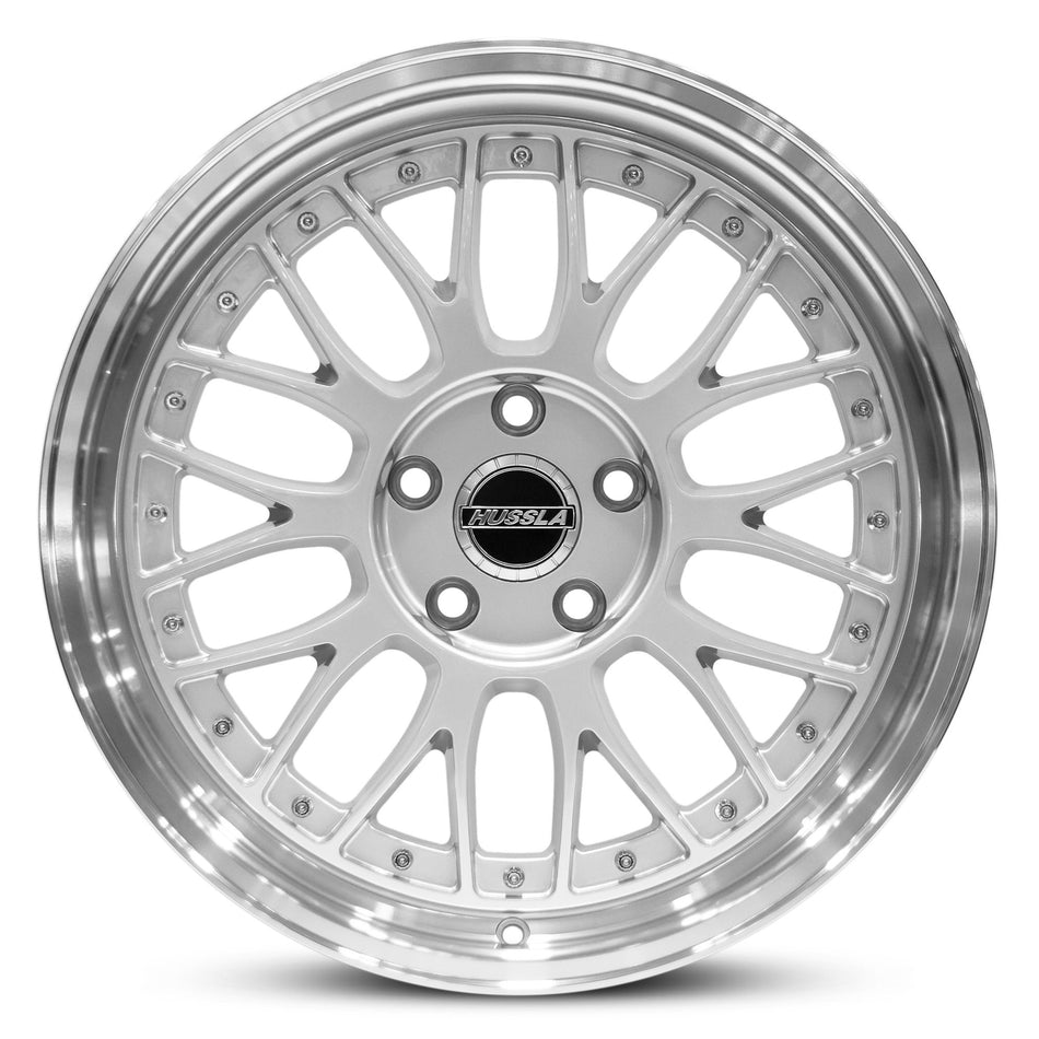 HUSSLA 021 18X9.5 5X114.3 40 SILVER MACHINED LIP