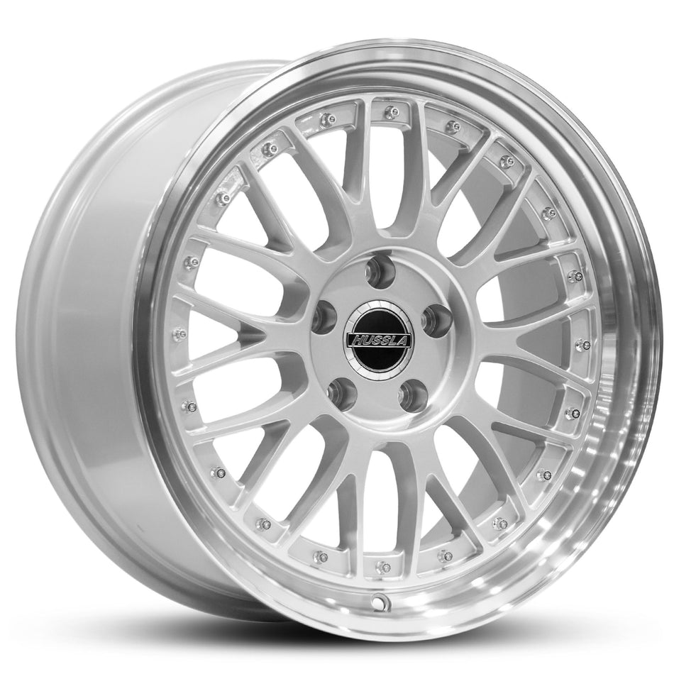 HUSSLA 021 18X9.5 5X114.3 40 SILVER MACHINED LIP