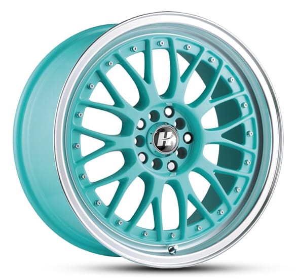 HUSSLA 021 17X7 4X100/114.3 38 TIFFANY BLUE MACHINED LIP
