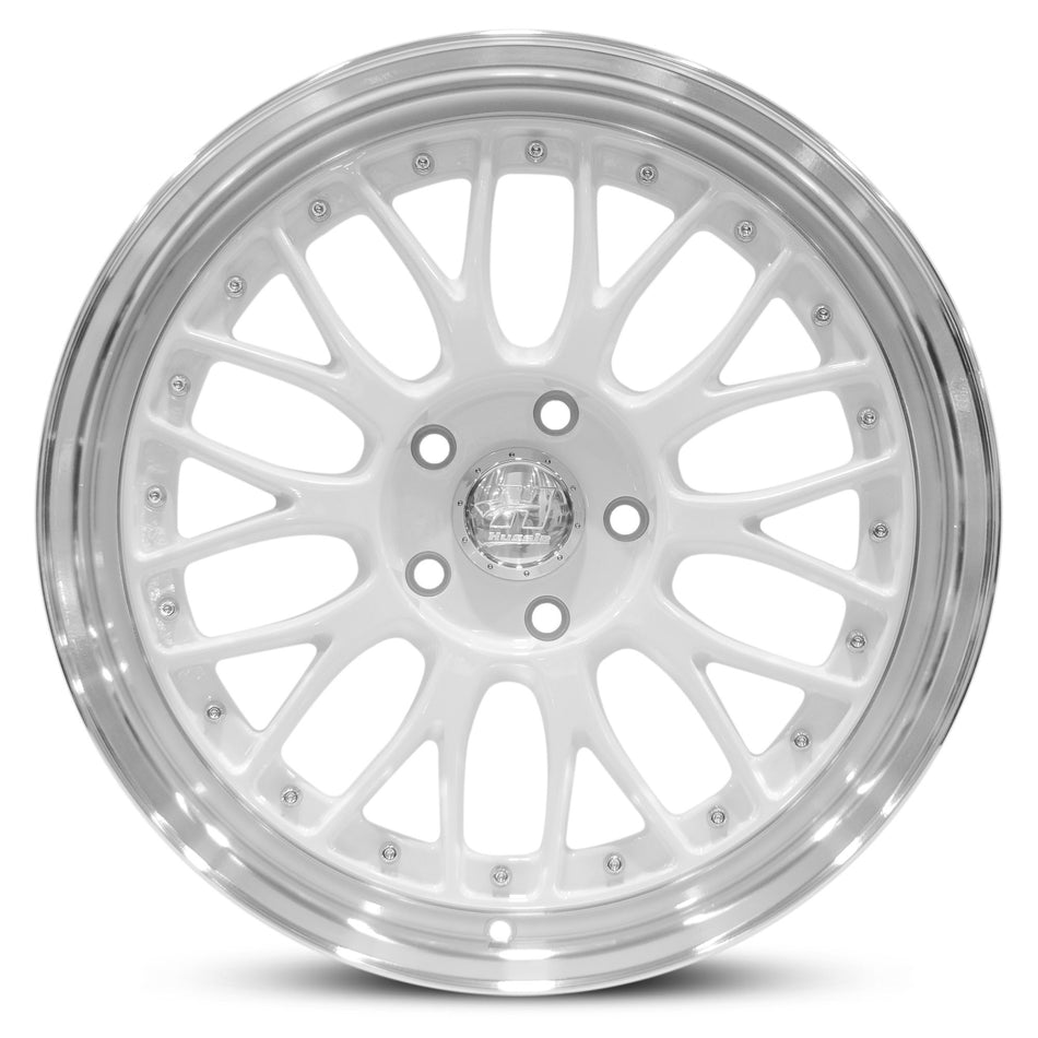HUSSLA 021 17X7 4X100/114.3 40 WHITE MACHINED LIP