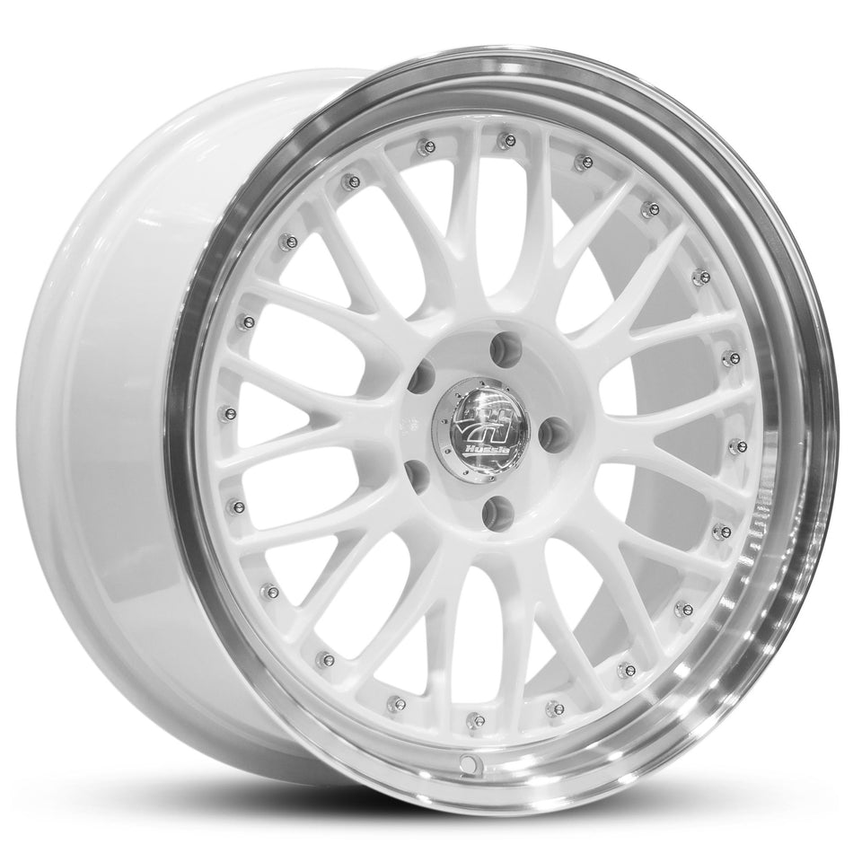 HUSSLA 021 17X7 4X100/114.3 40 WHITE MACHINED LIP