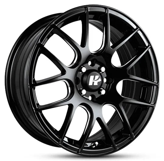 HUSSLA 030 17X7 5X100/114.3 38 GLOSS BLACK MILLED SPOKES