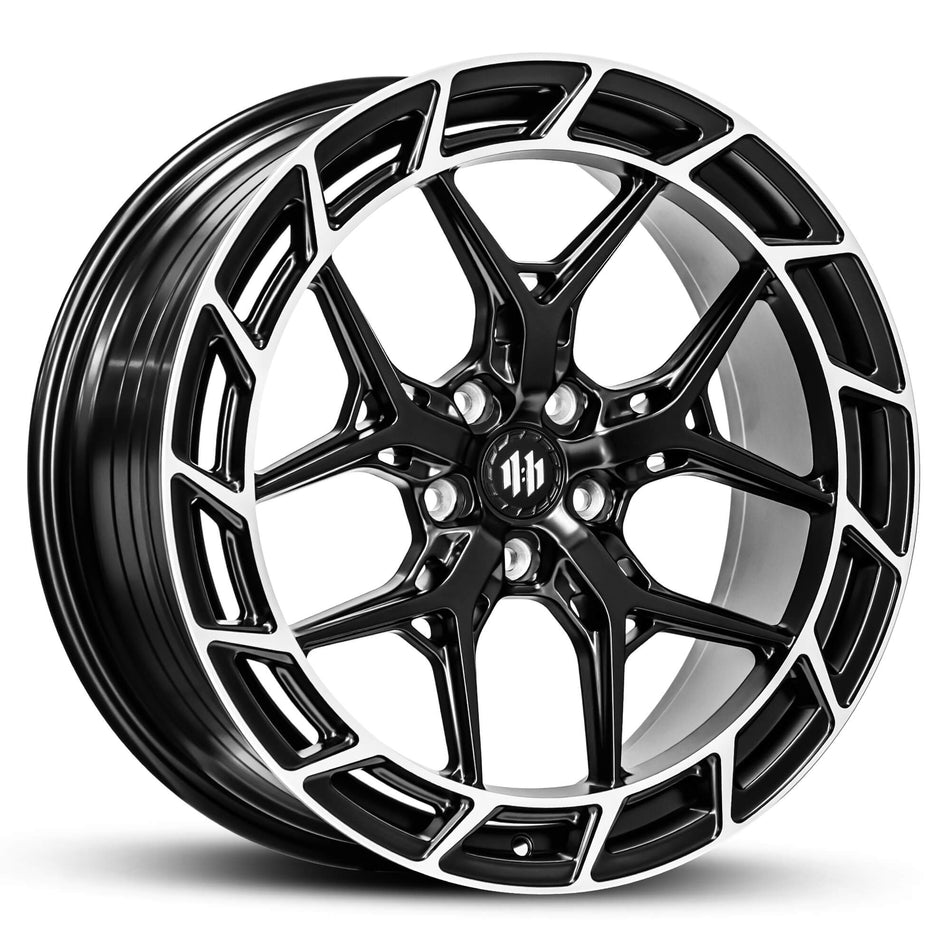 HUSSLA 11:11 19X8.5 adjustable 25 MATTE BLACK MACHINED LIP