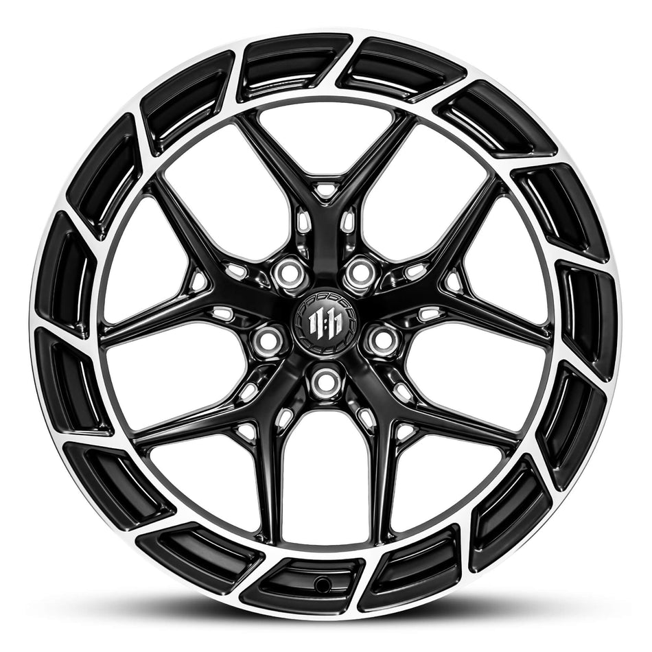 HUSSLA 11:11 19X8.5 adjustable 25 MATTE BLACK MACHINED LIP