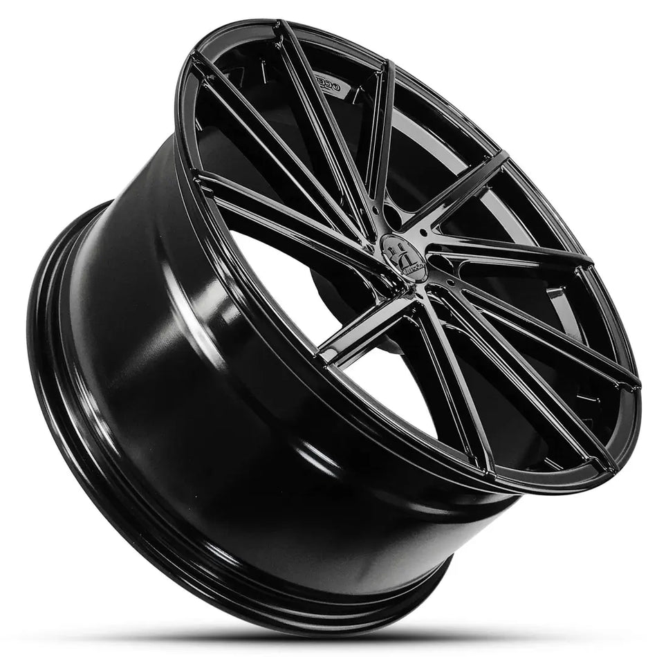 HUSSLA ALZ 20X10 adjustable 15 GLOSS BLACK WITH YELLOW  TIPS