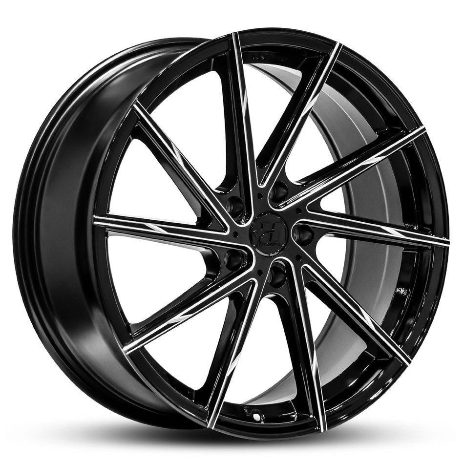 HUSSLA ALZ 19X9.5 5X120 40 GLOSS BLACK MILLED SPOKES