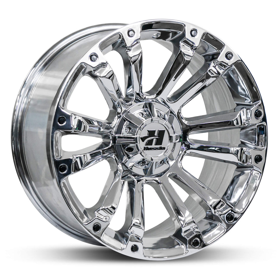 HUSSLA AMBUSH 22X9.5 adjustable -10 CHROME BLACK BOLTS