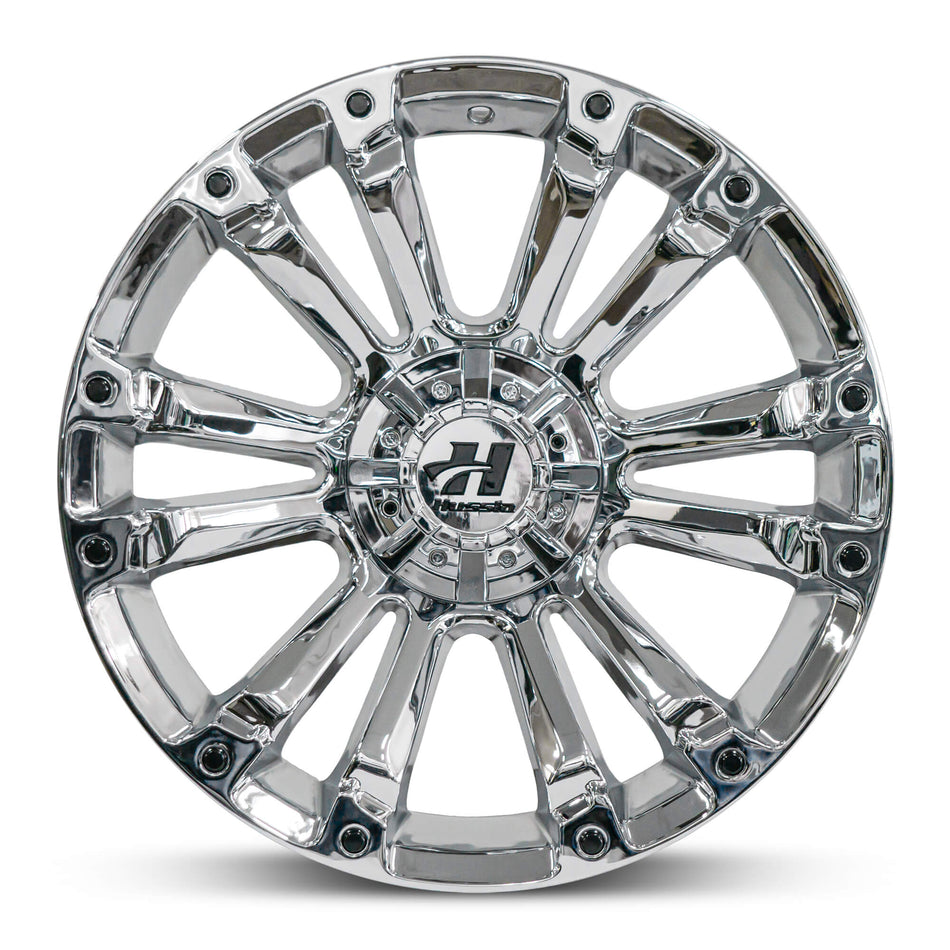HUSSLA AMBUSH 22X9.5 adjustable -10 CHROME BLACK BOLTS