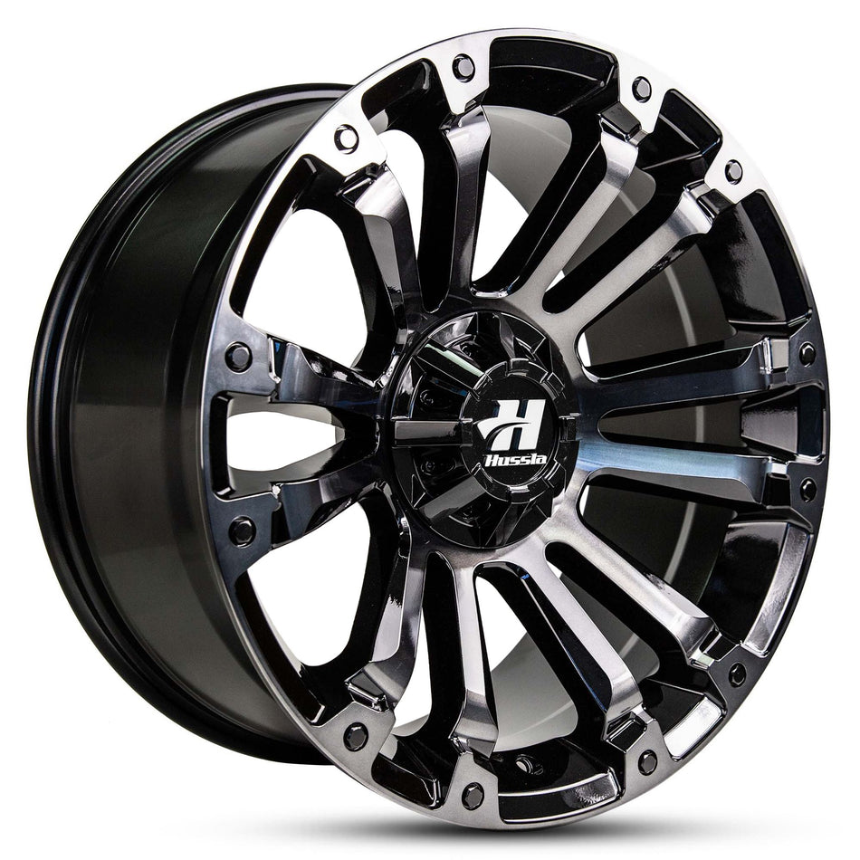 HUSSLA AMBUSH 16X8 6X120 35 GLOSS BLACK DARK TINT FACE