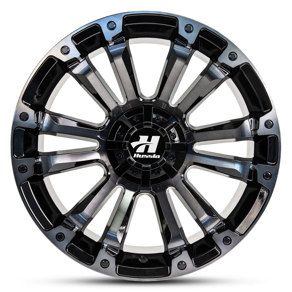 HUSSLA AMBUSH 16X8 6X120 35 GLOSS BLACK DARK TINT FACE
