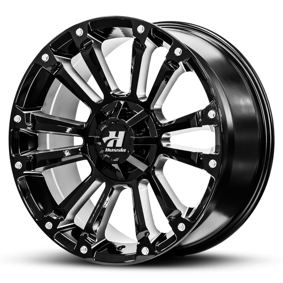 HUSSLA AMBUSH 20X9 adjustable 0 FULL GLOSS BLACK MILLED WINDOW