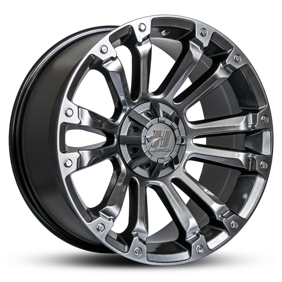 HUSSLA AMBUSH 22X9.5 adjustable -10 HYPER BLACK CHROME BOLTS