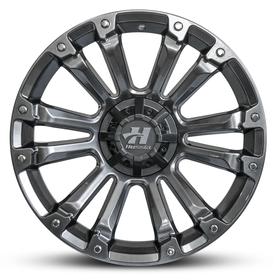 HUSSLA AMBUSH 22X9.5 adjustable -10 HYPER BLACK CHROME BOLTS