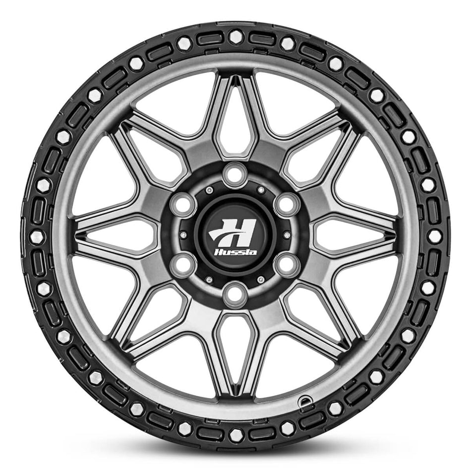 HUSSLA CADET 17X9 6X139.7 5 MATTE GREY MATTE BLACK LIP