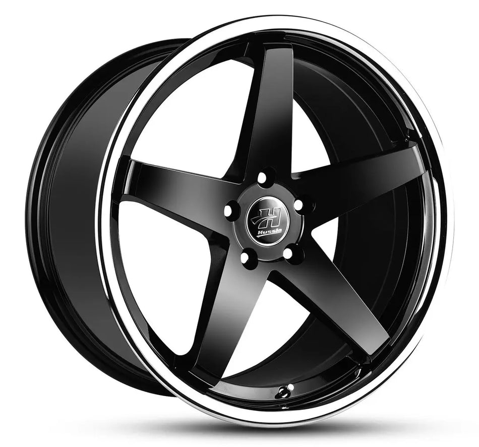 HUSSLA CHASE 20X10 adjustable 15 GLOSS BLACK CHROME LIP