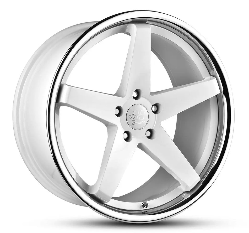HUSSLA CHASE 20X10 adjustable 15 GLOSS WHITE CHROME LIP