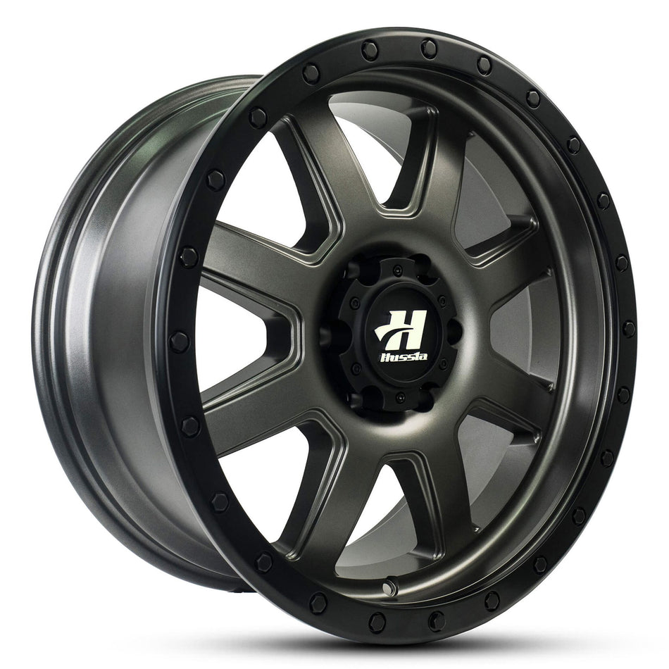 HUSSLA COMBAT 20X9 6X114.3 20 MATTE GREY BLACK LIP