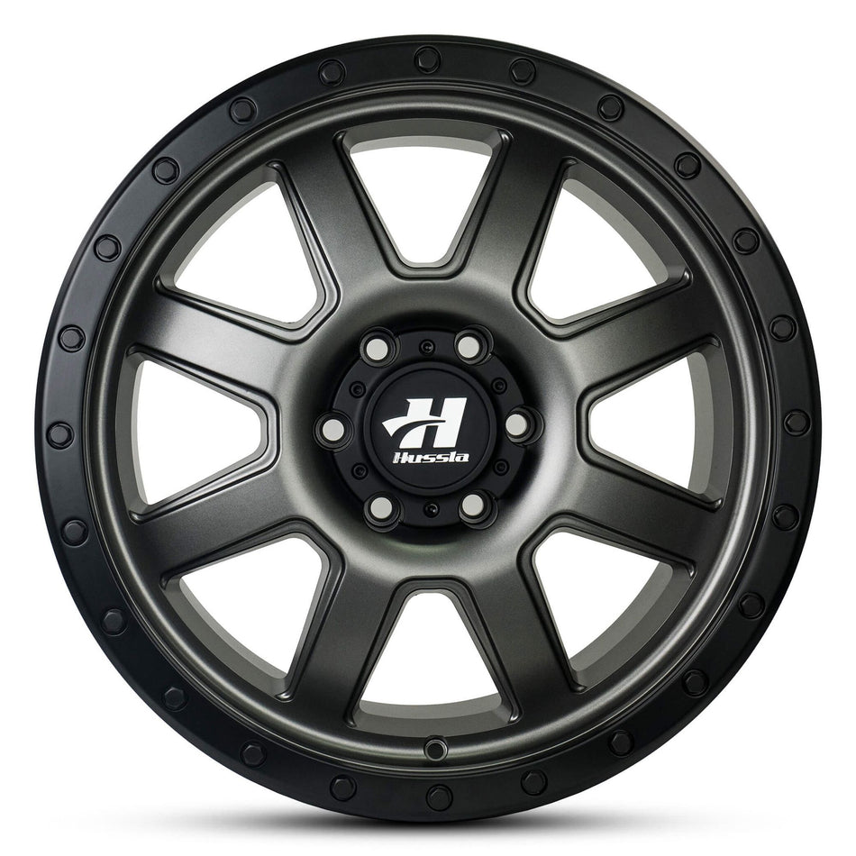 HUSSLA COMBAT 20X9 6X114.3 20 MATTE GREY BLACK LIP