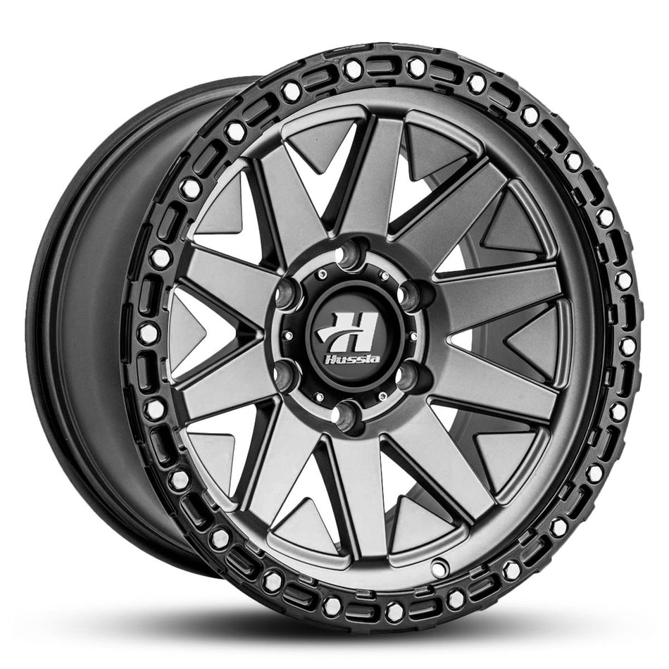 HUSSLA COMRADE  17X9 6X139.7 5 MATTE GREY MATTE BLACK LIP