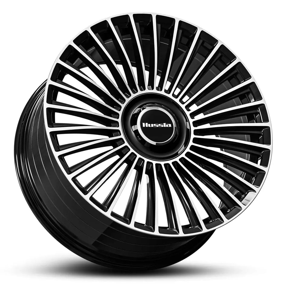 HUSSLA DUBAI WITH INFINITY FLOATING CAP 24X10 adjustable 20 GLOSS BLACK MACHINED FACE