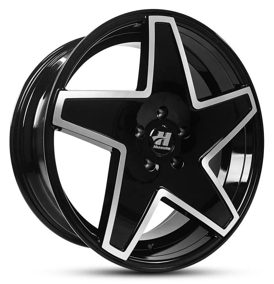 HUSSLA FTW 20X10 adjustable 15 GLOSS BLACK MACHINED FACE