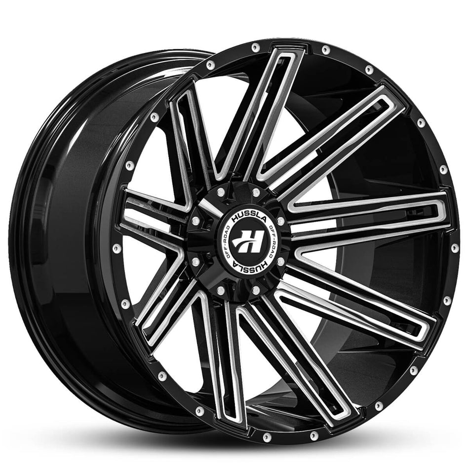 HUSSLA GAV 17X9 6X139.7 10 GLOSS BLACK MILLED