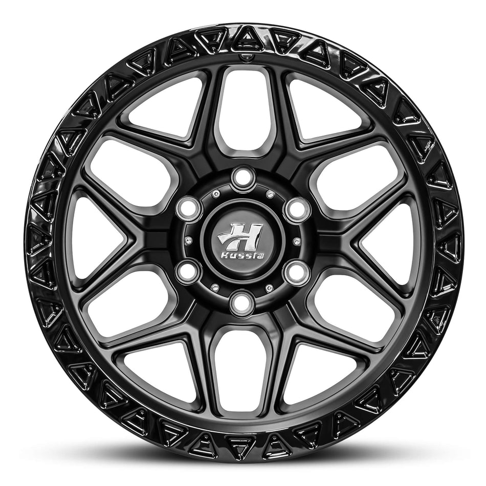 HUSSLA GENERAL 17X9 6X139.7 01 SATIN BLACK GLOSS BLACK LIP
