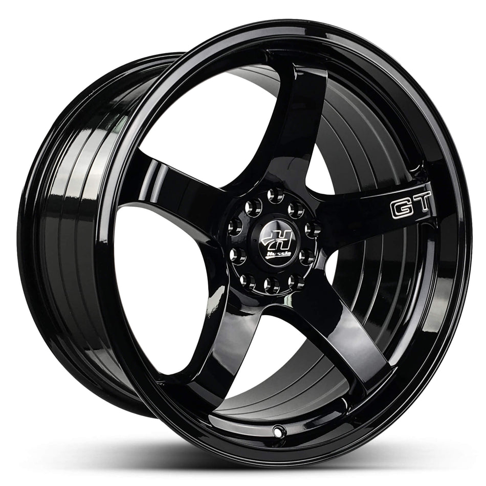 HUSSLA GT 17X7 4X100/114.3 40 FULL GLOSS BLACK