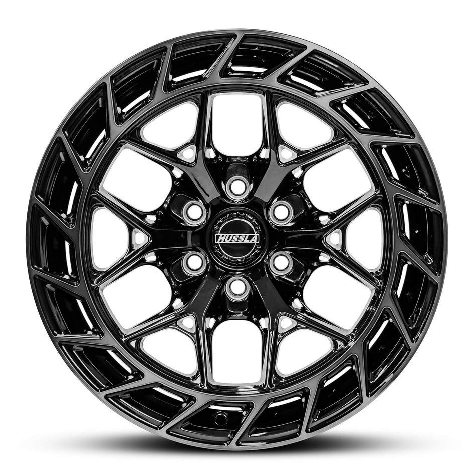 HUSSLA GUNNER 17X9.0 adjustable(6X114.3-6X130) FLAT PAD 15  FULL GLOSS BLACK